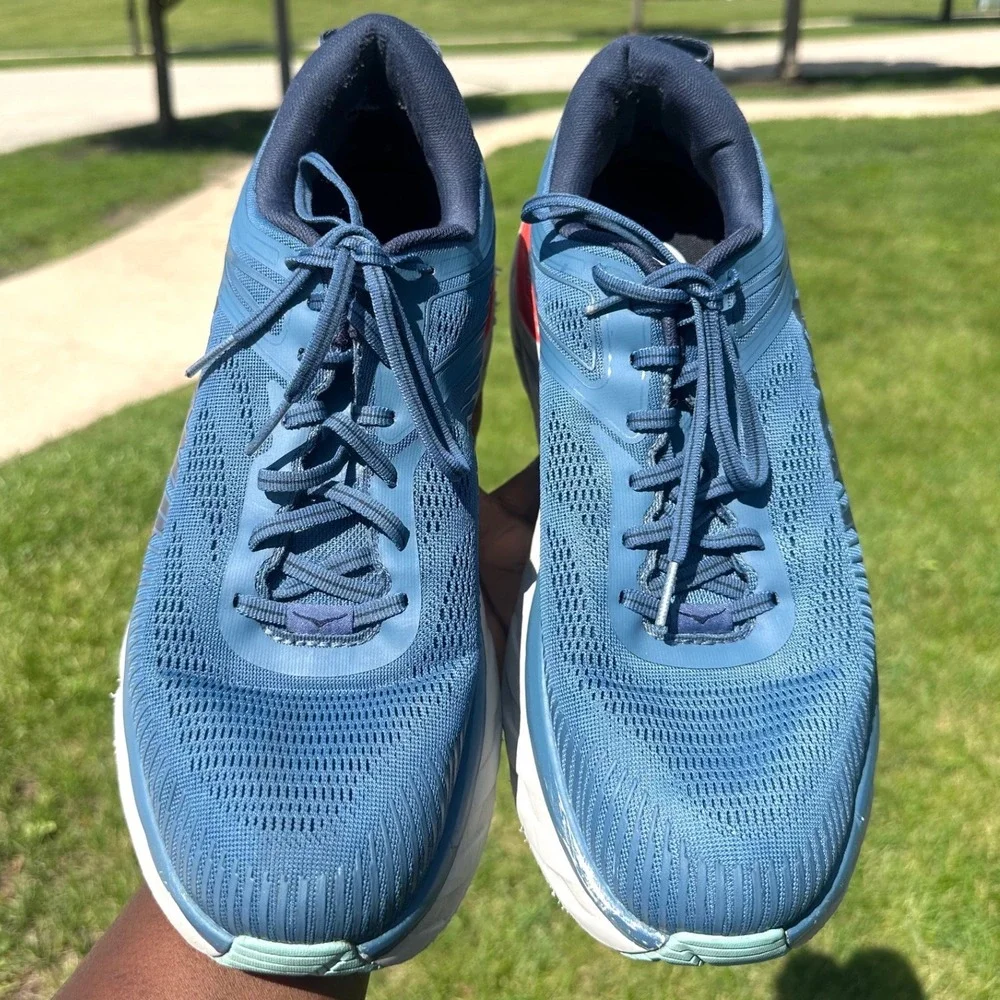 Hoka‎ Bondi 7 Men's Athletic Shoes Size 12.5 Blue Teal Running Shoes